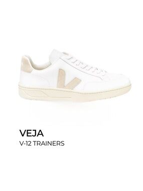 VEJA
V-12 LEATHER WHITE SABLE  men size  11 preowned